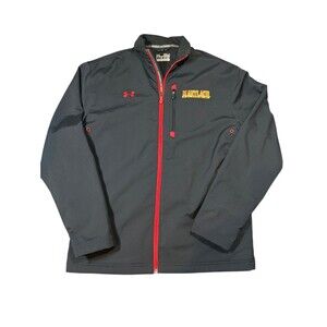 Under Armour Maryland Terrapins Jacket Men Small Loose Black Full Zip Terps